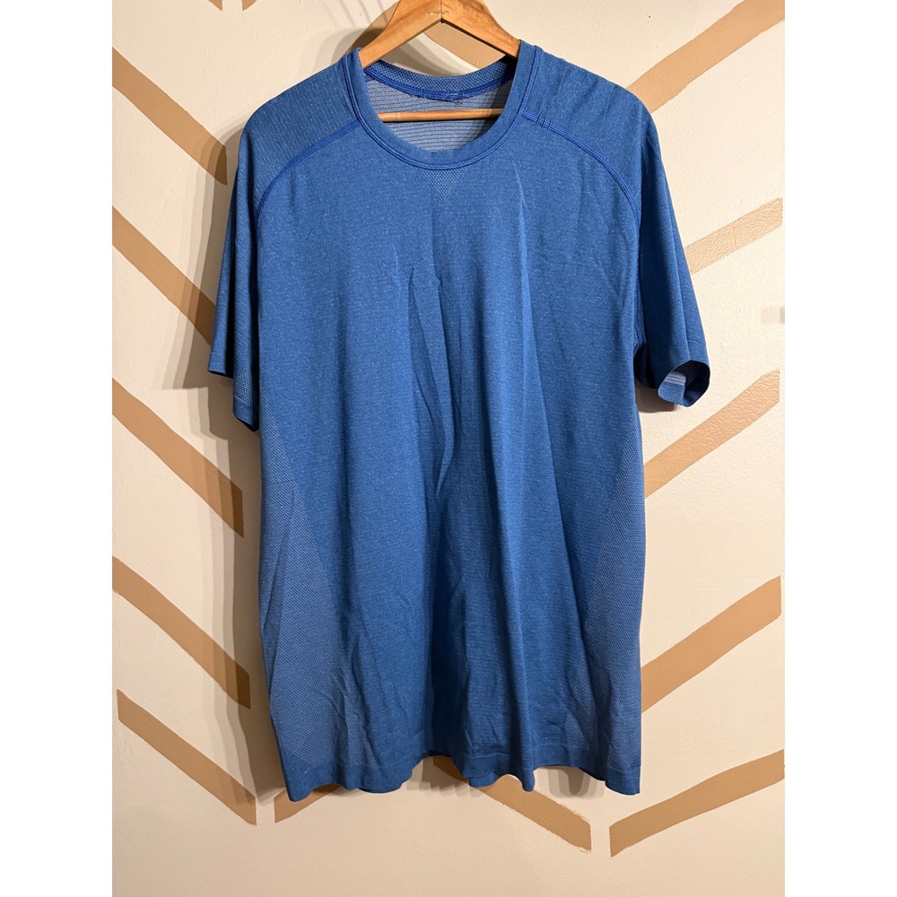 Lululemon Metal Vent Tech Tee Mens XL Blue Short Sleeve Workout Shirt
